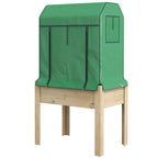 2-in-1 Korotettu Istutuslaatikko / Minikasvihuone 86 x 60 x 165 cm Vihreä