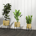 Korotetut Istutuslaatikot / Kukkatelineet, 3-Osainen Setti, Teräs