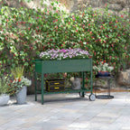 Korotettu Istutuslaatikko Renkailla 109 x 44 x 80 cm Vihreä