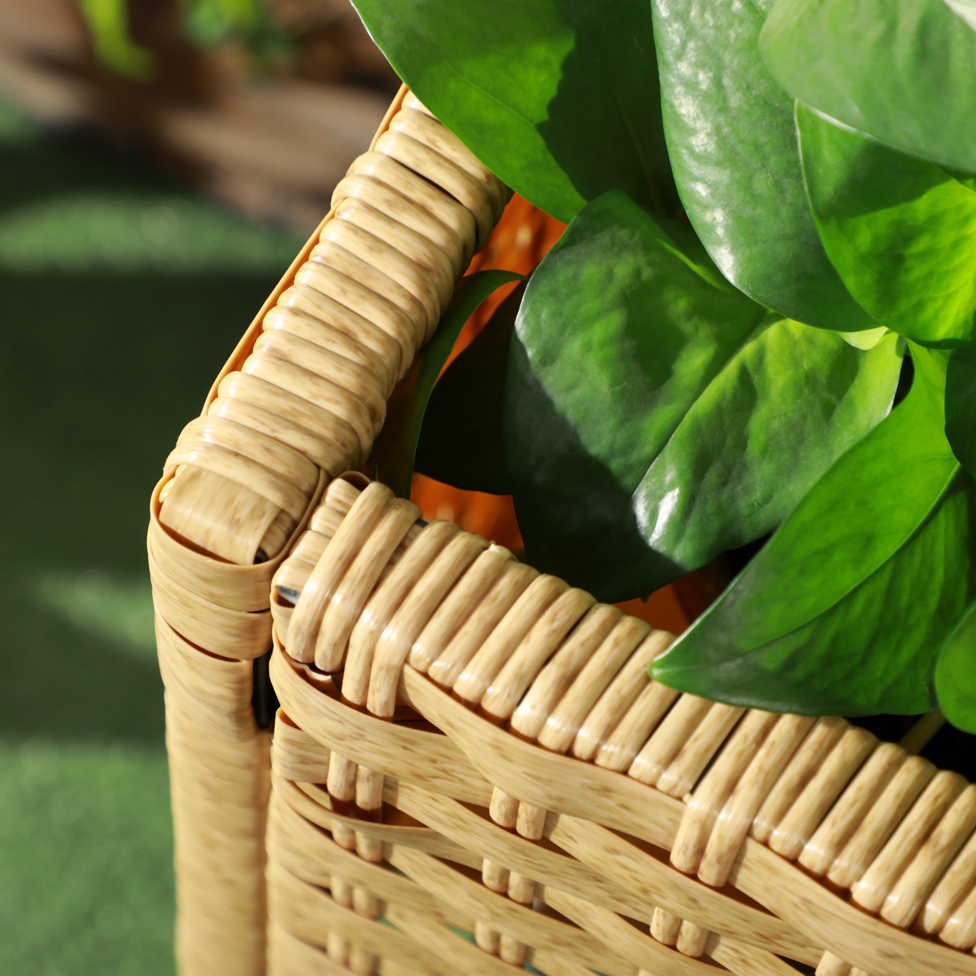 Korotettu Istutuslaatikko, Polyrottinki / Teräs, 70 x 30 x 70 cm, Natural