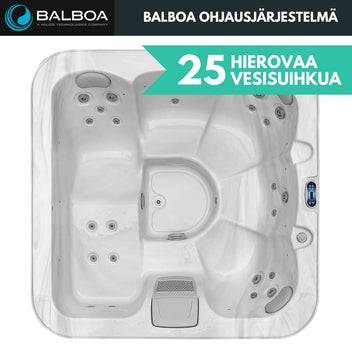 Utomhuspool 190 x 190 cm – 25 munstycken, Balboa WIFI, 3 kW värmare