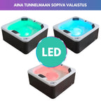 Pohjola Spa Utomhusbadtunna 160 x 160 cm, 4 personer, 12 jetstrålar, Grå WIFI Balboa