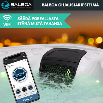 PREMIUM Utomhusbubbelbad för 6 personer, 34 munstycken, Grå WIFI Balboa