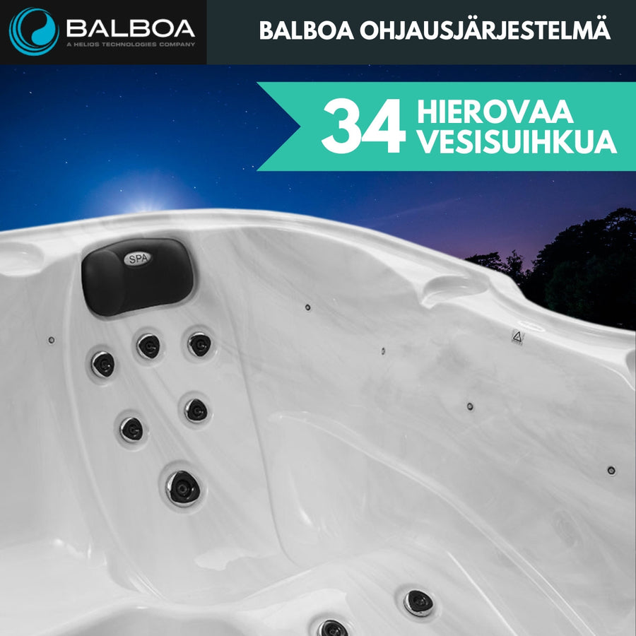 PREMIUM Ulkoporeallas  6:lle, 34 suutinta, Harmaa WIFI Balboa