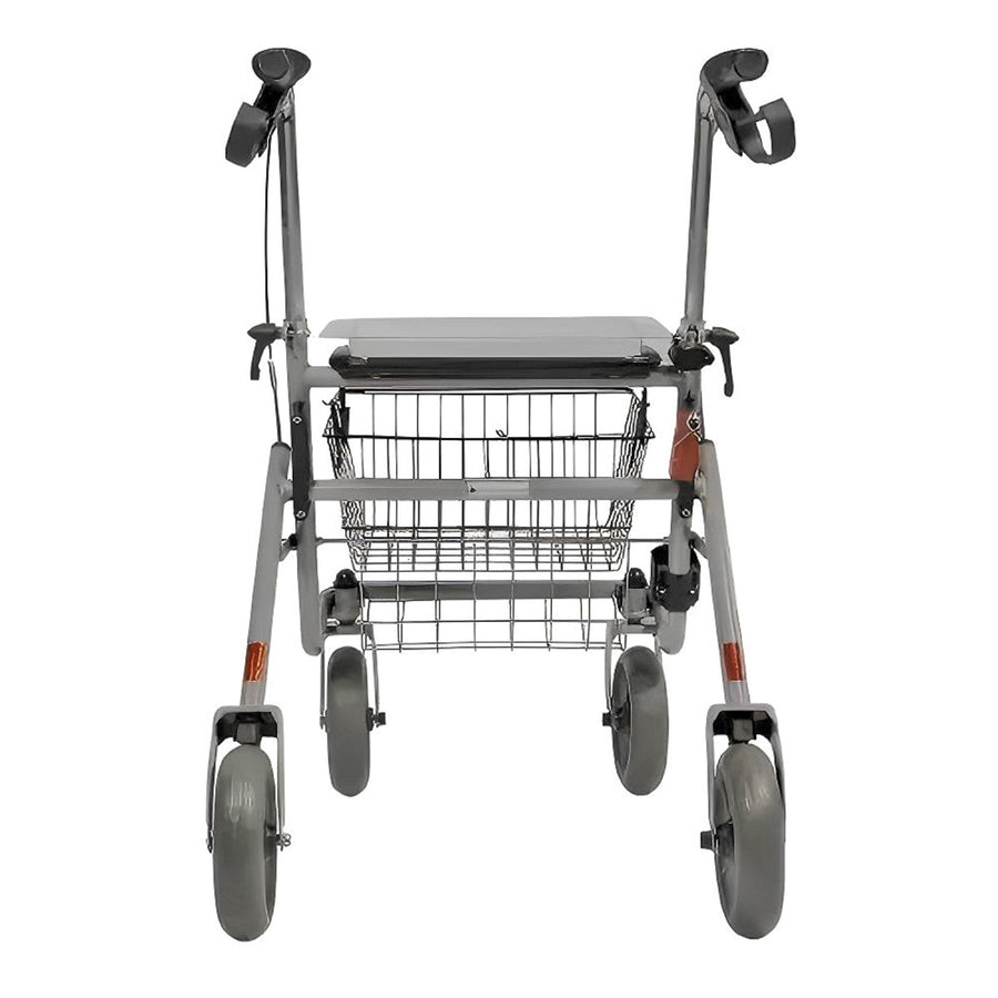 VARMA Rollator med korg, för inomhus- och utomhusbruk, grå