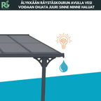 POHJOLA GARDEN Terassikatos 4.35m x 3.00m Harmaa, EXTRA STRONG 6mm paneeli