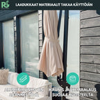 POHJOLA GARDEN PREMIUM Riippuva Aurinkovarjo 3m, beige, suljettava, säädettävä