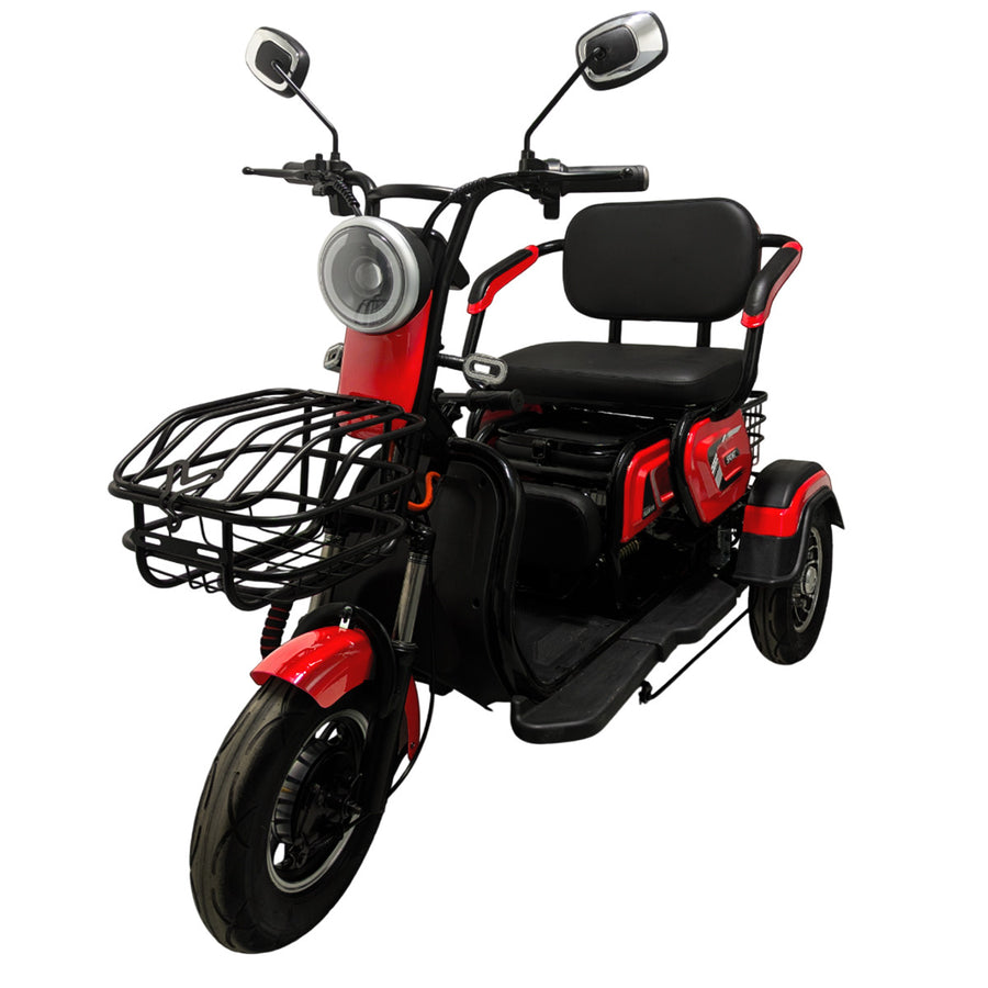 Senioriskootteri 1000 W 25 km/h – 48V 20Ah, etukori, punainen