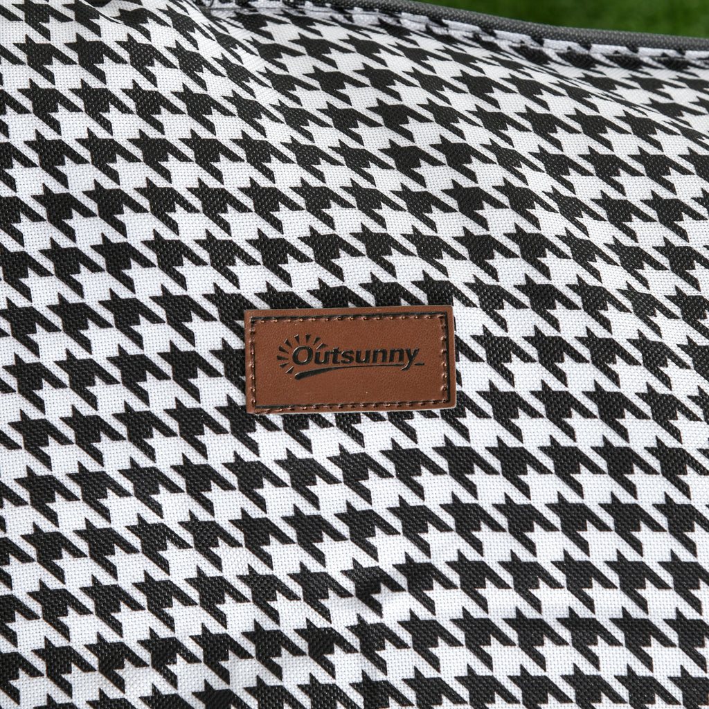 Taitettava Aurinkotuoli, 68 x 186 x 48 cm, Musta / Valkoinen