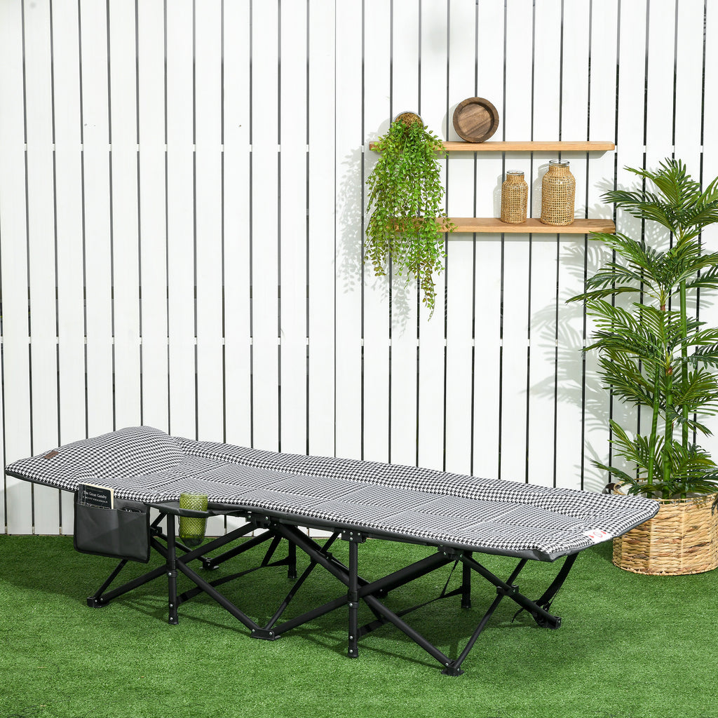 Taitettava Aurinkotuoli, 68 x 186 x 48 cm, Musta / Valkoinen