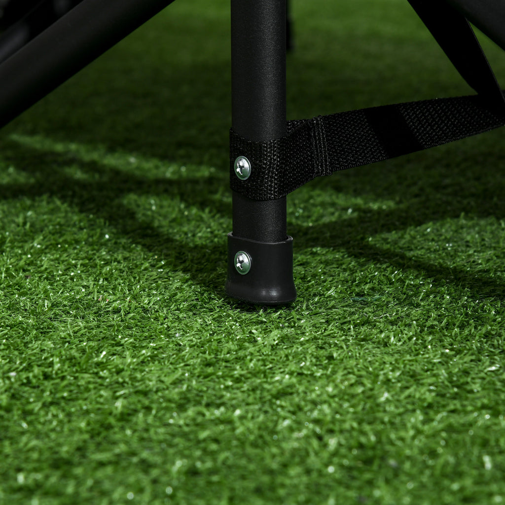 Taitettava Aurinkotuoli, 68 x 186 x 48 cm, Musta / Valkoinen