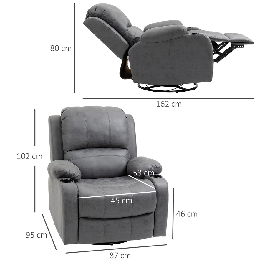 Mekanisk stol med gungfunktion och mugghållare 87 x 95 x 102 cm Grå