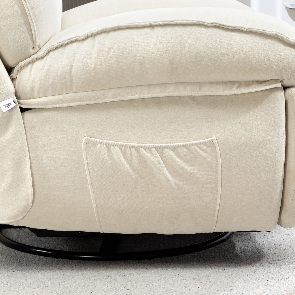 Mekanismituoli Kääntöjalustalla Ja Keinutoiminnolla 104 x 100 x 102cm Kermanvalkoinen