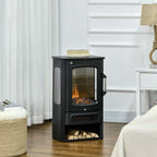 LED Sähkötakka, 1000/2000 W, 44.5 x 32 x 74 cm, Musta