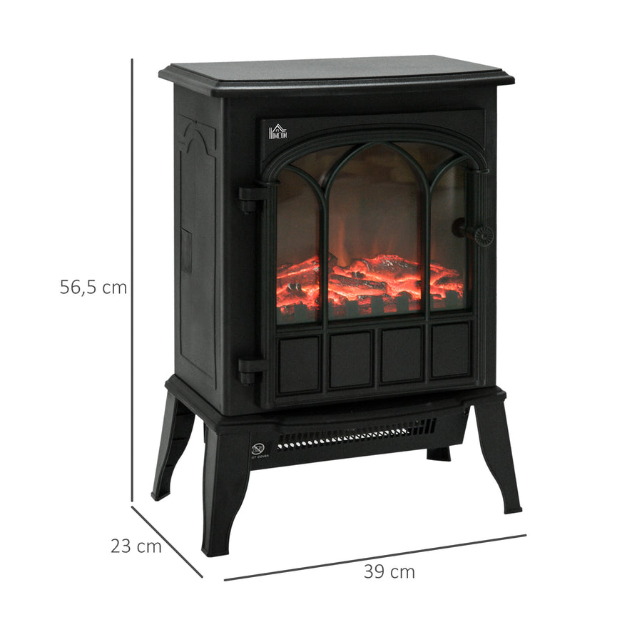 Elvärmare 1000/2000 W 39 x 23 x 56,5 cm Svart