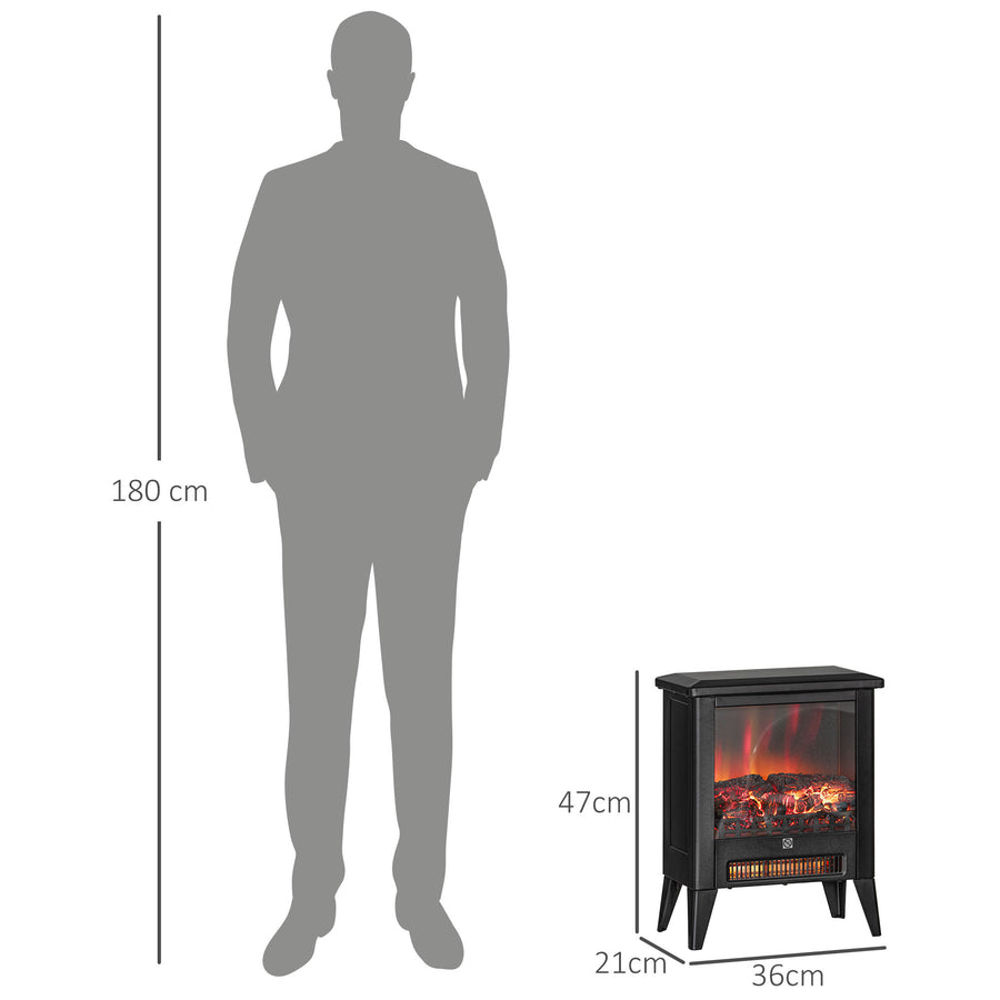 LED Sähkötakka 1800W 36 x 21 x 47 cm Musta