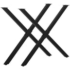 X-Muotoiset Teräksiset Pöydänjalat, 72 cm, Musta