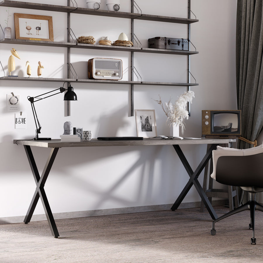 X-Muotoiset Teräksiset Pöydänjalat, 72 cm, Musta