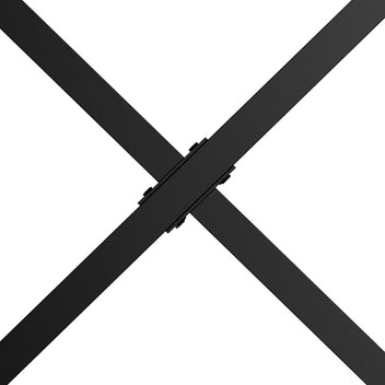 X-formade bordsben i stål, 72 cm, svarta