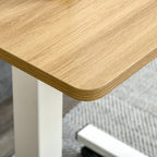 Korkeussäädettävä Työpöytä, Liikuteltava, 65 x 48 x 110cm, Valkoinen/Natural