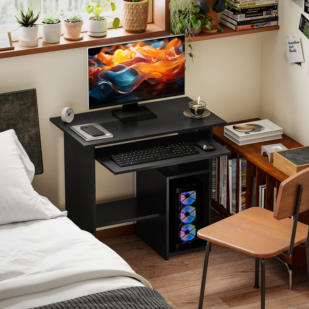 Tietokonepöytä / Työpöytä, 80 x 45 x 75 cm, Musta