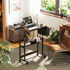 Korkeussäädettävä Työpöytä, 92 x 40 x 67.5-104 cm, Ruskea/Musta