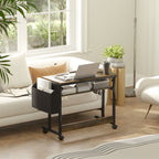 Korkeussäädettävä Työpöytä, 92 x 40 x 67.5-104 cm, Ruskea/Musta