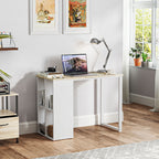 Tietokonepöytä Hyllyillä, 100 x 54 x 75 cm, Valkoinen
