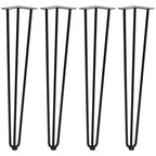 Teräksiset Pöydänjalat 4kpl, 12 x 12 x 71cm, Musta