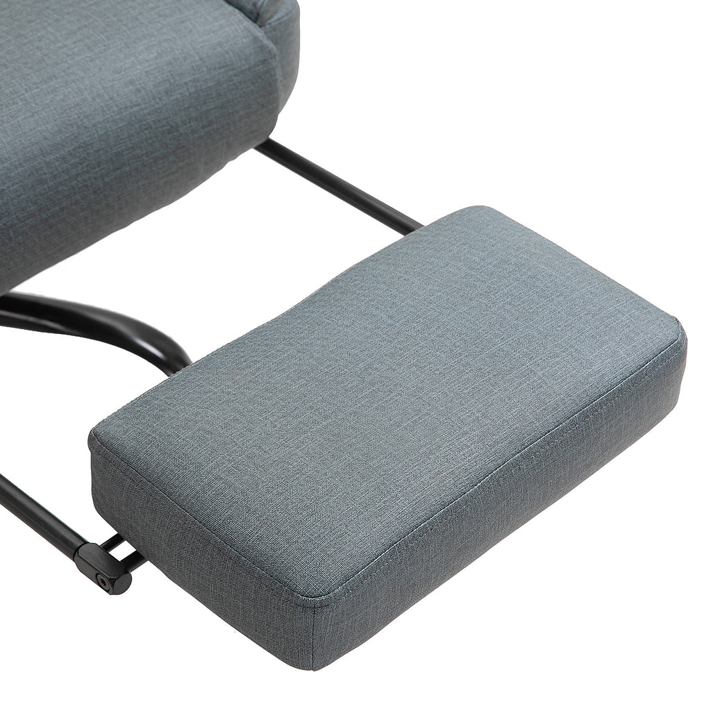 Toimistotuoli Jalkatuella, Säädettävä Selkänoja, 68 x 80 x 126cm, Harmaa