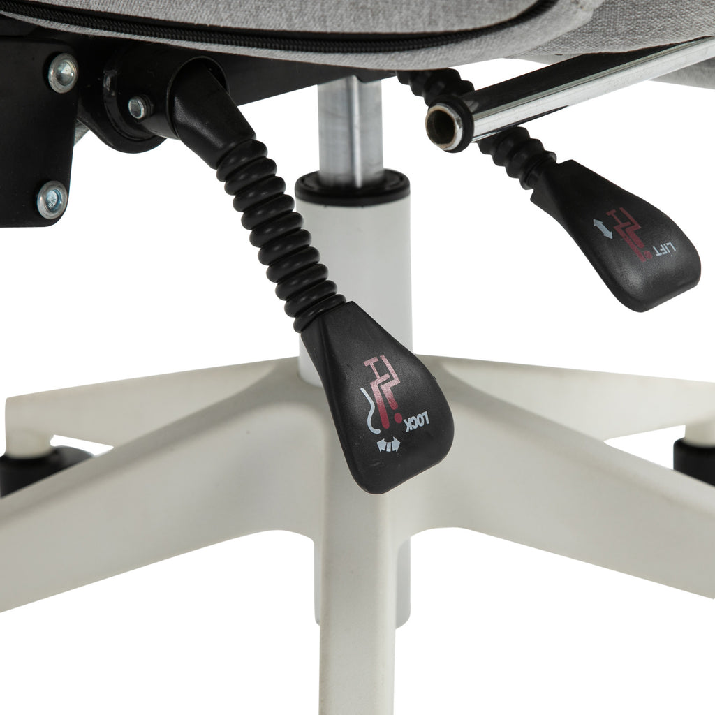 Toimistotuoli Jalkatuella, Säädettävä Selkänoja, 62 x 68 x 117-127 cm, Harmaa