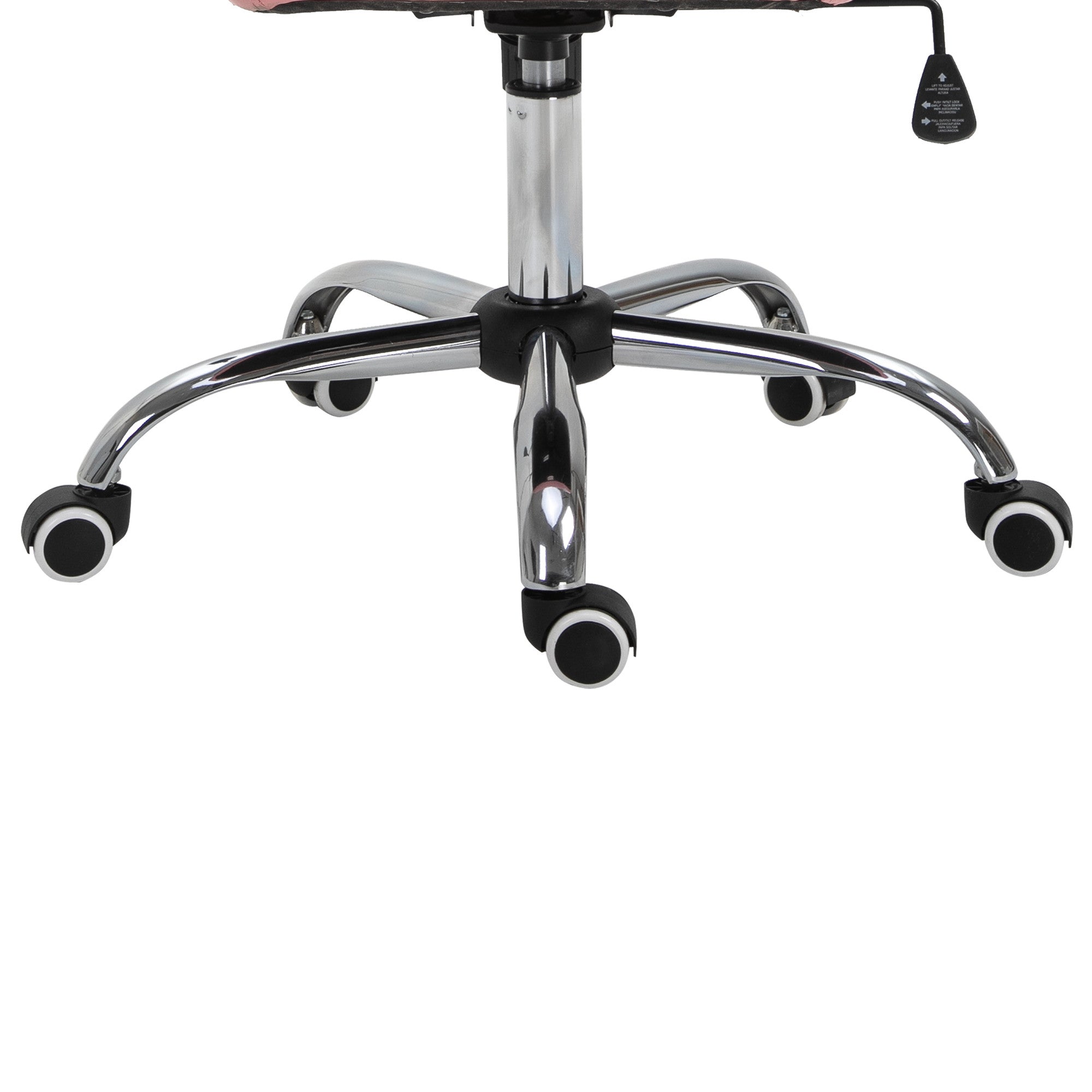 Toimistotuoli, Korkeussäädettävä, 59.5 x 60.5 x 93-103 cm, Vaaleanpunainen