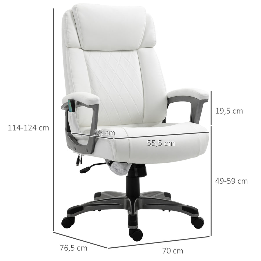 Hierova kontorsstol, 70 x 76,5 x 114–124 cm, vit