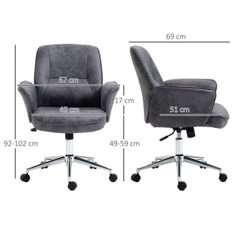 XXL Kontorsstol, gungfunktion, 67 x 69 x 102 cm, mörkgrå
