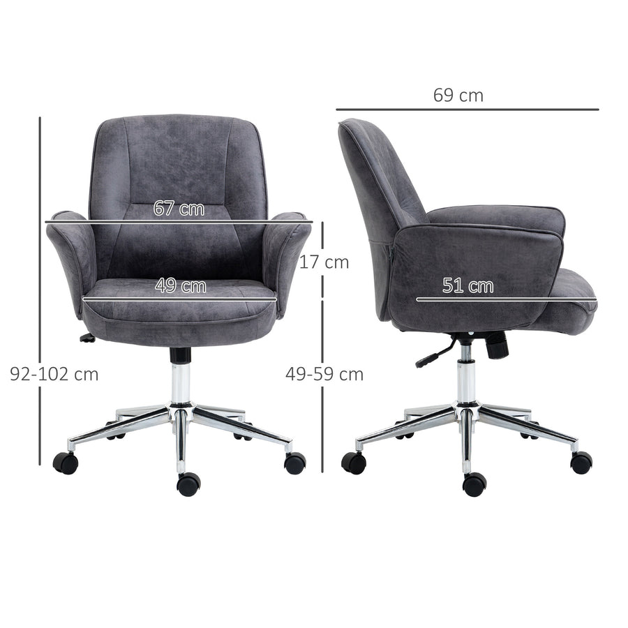 XXL Kontorsstol, gungfunktion, 67 x 69 x 102 cm, mörkgrå
