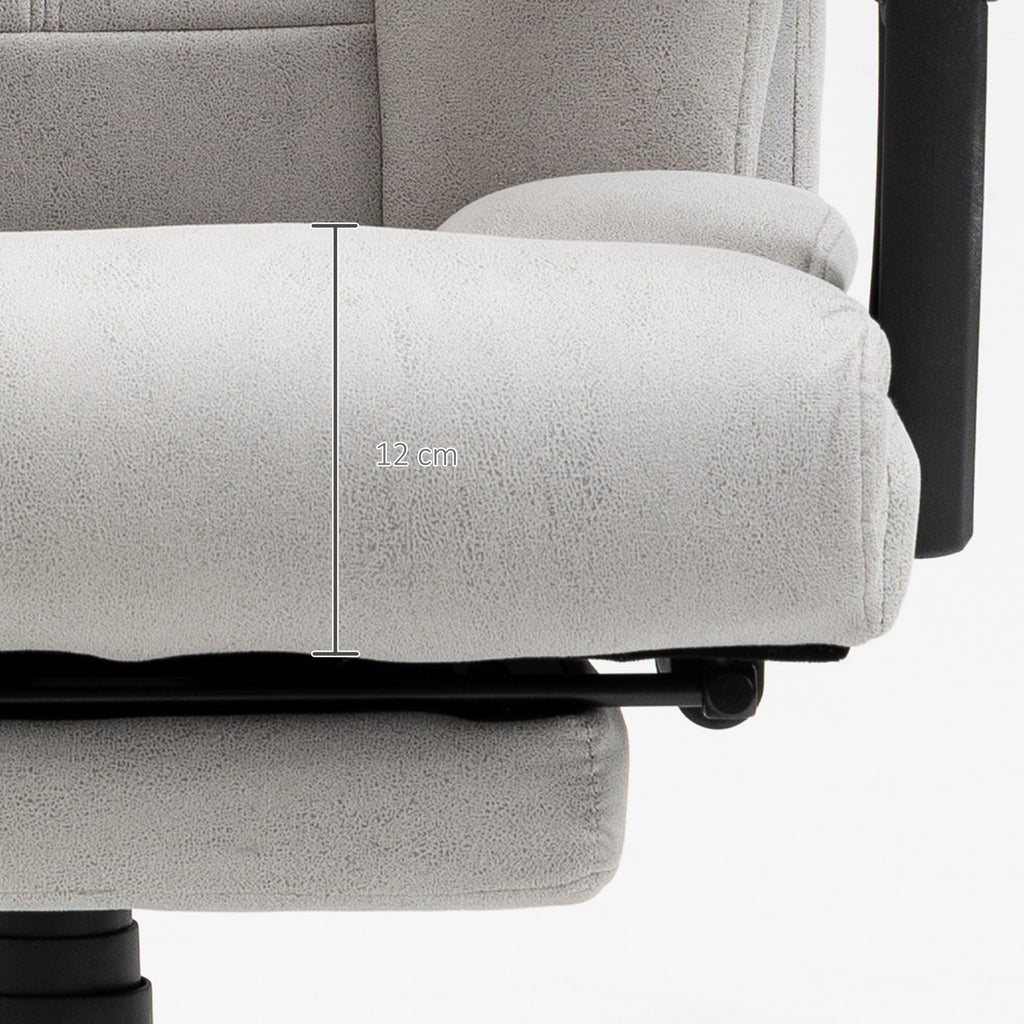 Hierova Toimistotuoli Jalkatuella, Lämmitystoiminto, 65cm x 74cm x 119cm, Vaaleanharmaa