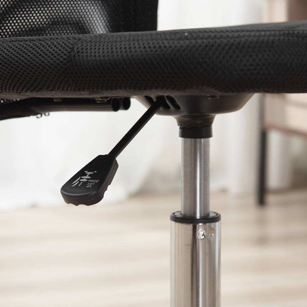 Toimistotuoli, Korkeudensäätö, 43 x 58 x 100 cm, Verkkokangas, Musta