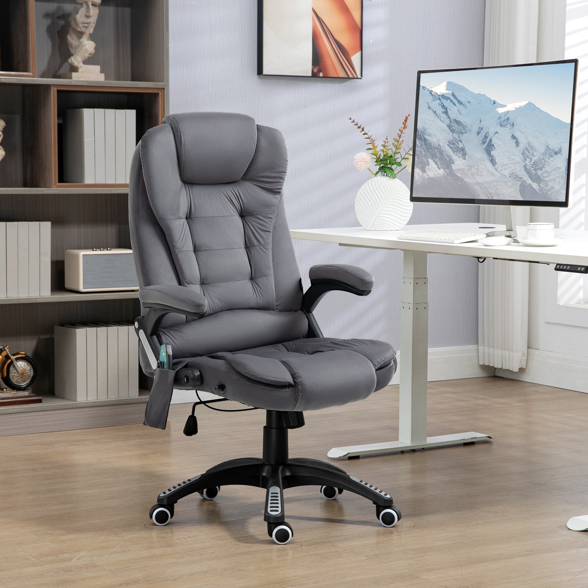 Hierova Toimistotuoli, Selkänojan Säätö, 68 x 72 x 110-120 cm, Harmaa