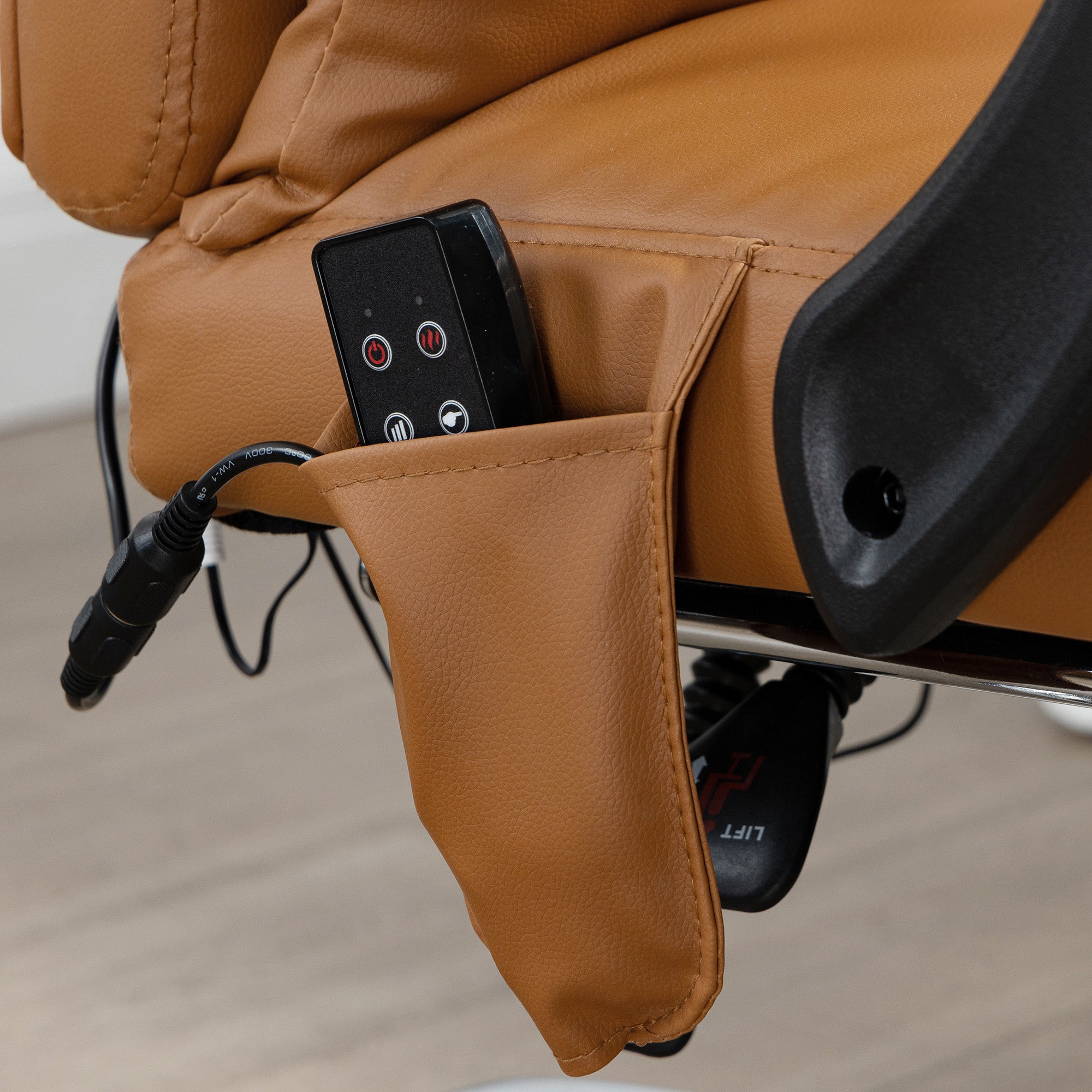 Hierova Toimistotuoli, Selkänojan Säätö Ja Jalkatuki, 66 x 67 x 115-123 cm, Vaaleanruskea