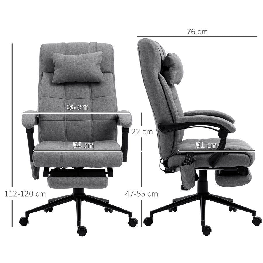 Hierova kontorsstol, ryggstödsjustering och fotstöd, 66 x 76 x 112-120 cm, grå