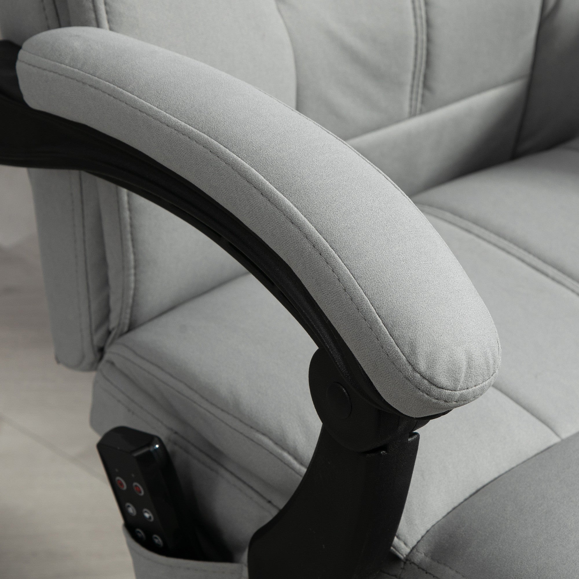 Hierova Toimistotuoli Jalkatuella, Lämmitystoiminto, 65cm x 74cm x 119cm, Harmaa