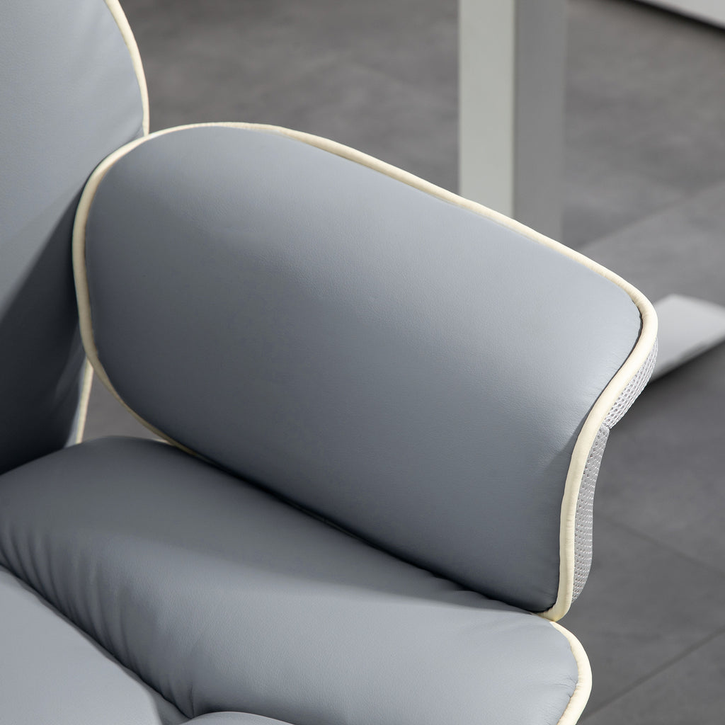 Toimistotuoli, Säädettävä Selkänoja, 76 x 80 x 118-124 cm, Vaaleanharmaa