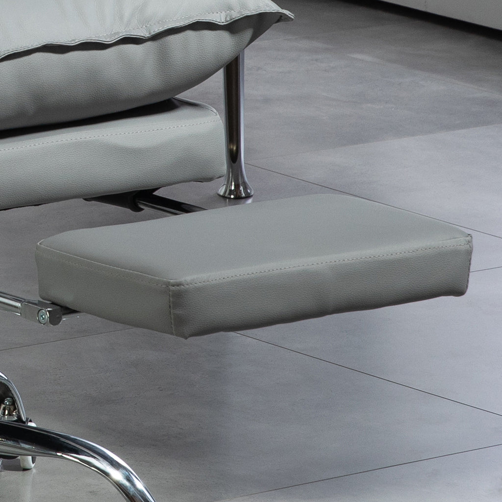 Toimistotuoli, Selkänojan Säätö Ja Jalkatuki, 66 x 72 x 122-130 cm, Vaaleanharmaa