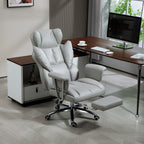 Toimistotuoli, Selkänojan Säätö Ja Jalkatuki, 74 x 65 x 120-128 cm, Vaaleanharmaa