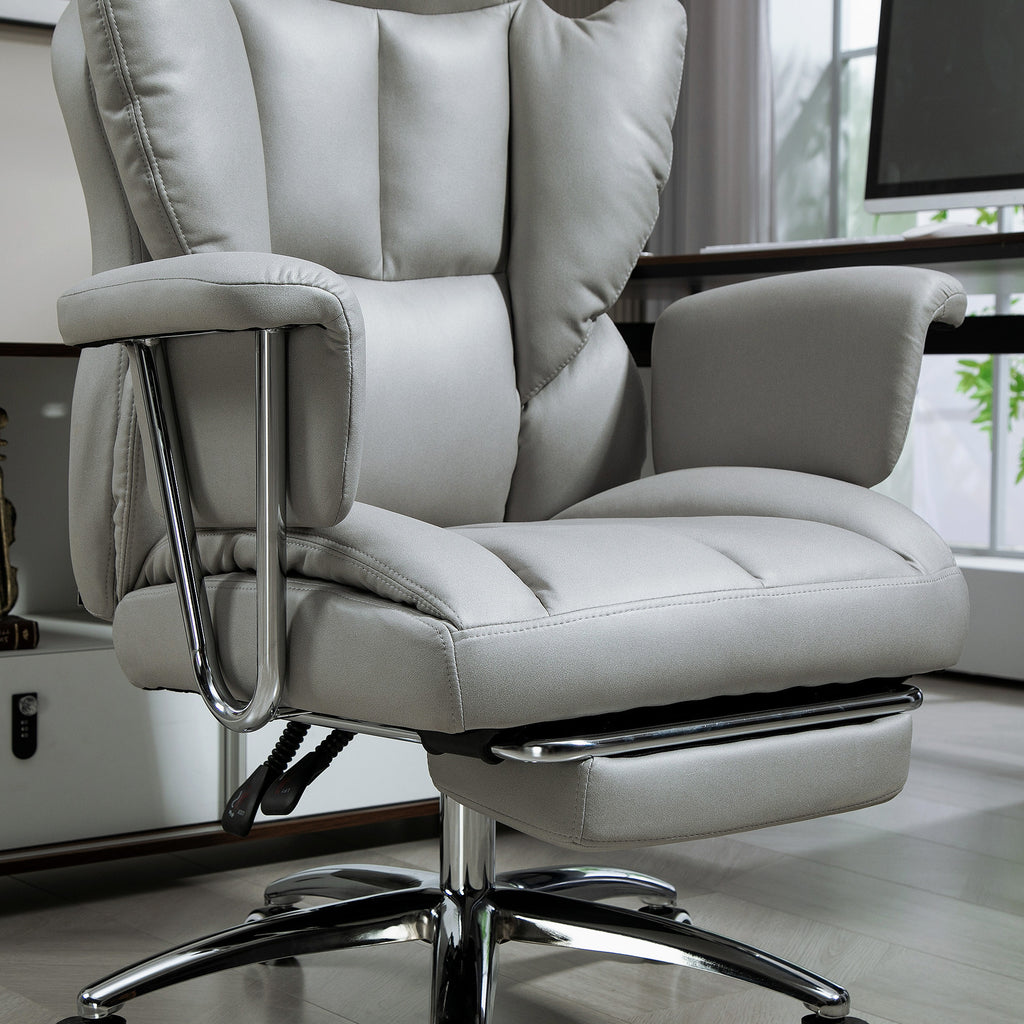 Toimistotuoli, Selkänojan Säätö Ja Jalkatuki, 74 x 65 x 120-128 cm, Vaaleanharmaa