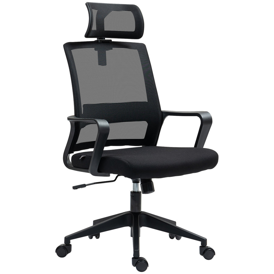 Ergonomisk kontorsstol Med nätduk och armstöd, svart