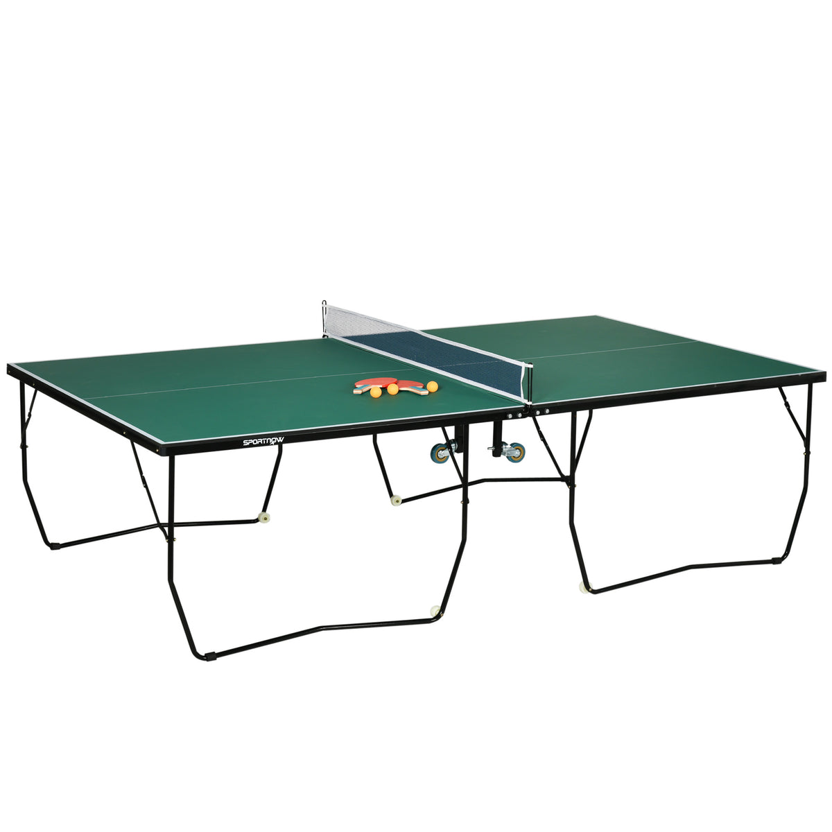 Pingisbord / Bordtennis och racketar, hopfällbart, grönt