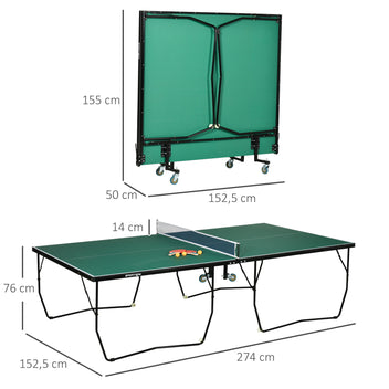 Pingisbord / Bordtennis och racketar, hopfällbart, grönt