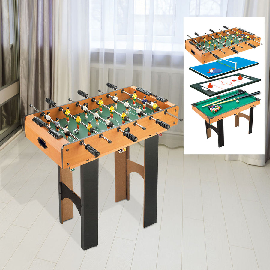 4-i-1 spelbord, bordsfotboll, biljard, bordtennis, air hockey
