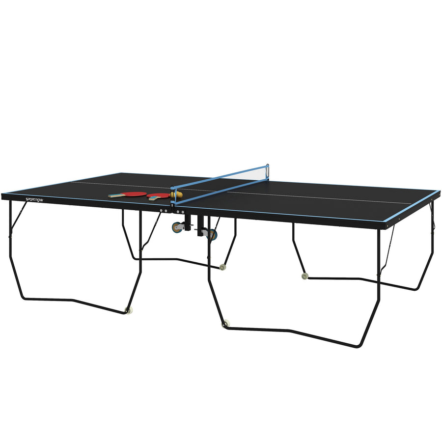Pingisbord / Bordtennis och racketar, hopfällbart, svart